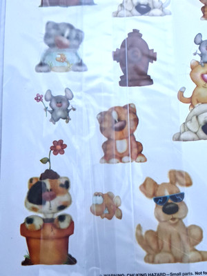 VTG Lot (2) of Stickers Cats, Dogs, and Others Being Adorable 48 Total Current