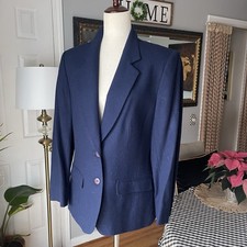 Pendleton Women's Navy Blazer/Jacket Size 10 Wool