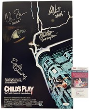 Child's Play CAST 4X signed 12x18 Poster Chucky Alex Vincent, Chris Sarandon JSA