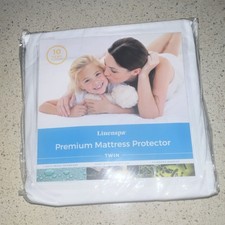 Linenspa Premium Mattress Protector Twin White Waterproof Hypoallergenic NIB New