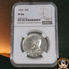 1964 SILVER Proof Kennedy Half Dollar 50c NGC PF66, Blazing Eye Appeal 🔥