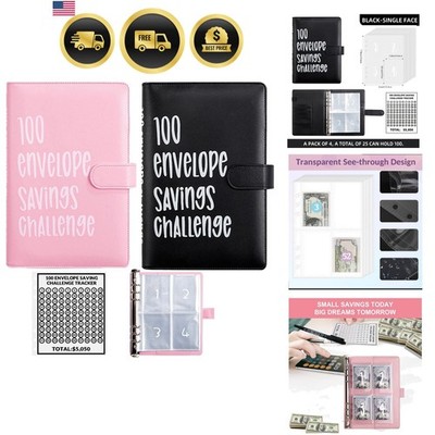 2PCS 100 Envelopes Money Saving Challenge, Envelopes Challenge Binder, Achiev...