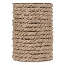 10mm Jute Rope, 50 Feet 3/8 inch Heavy Duty and Thick Twine Decorative Rope f...