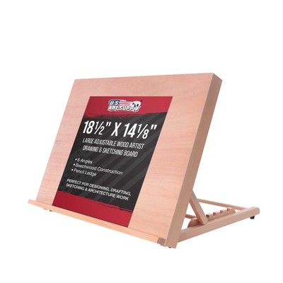 US Art Supply Large 18-1/2'' x 14-1/8'' (A3) Artist Adjustable Wood Drawing Board