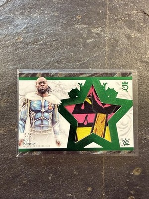 2025 Topps Royalty WWE Kofi Kingston Star Relics Event Used! 3/5!