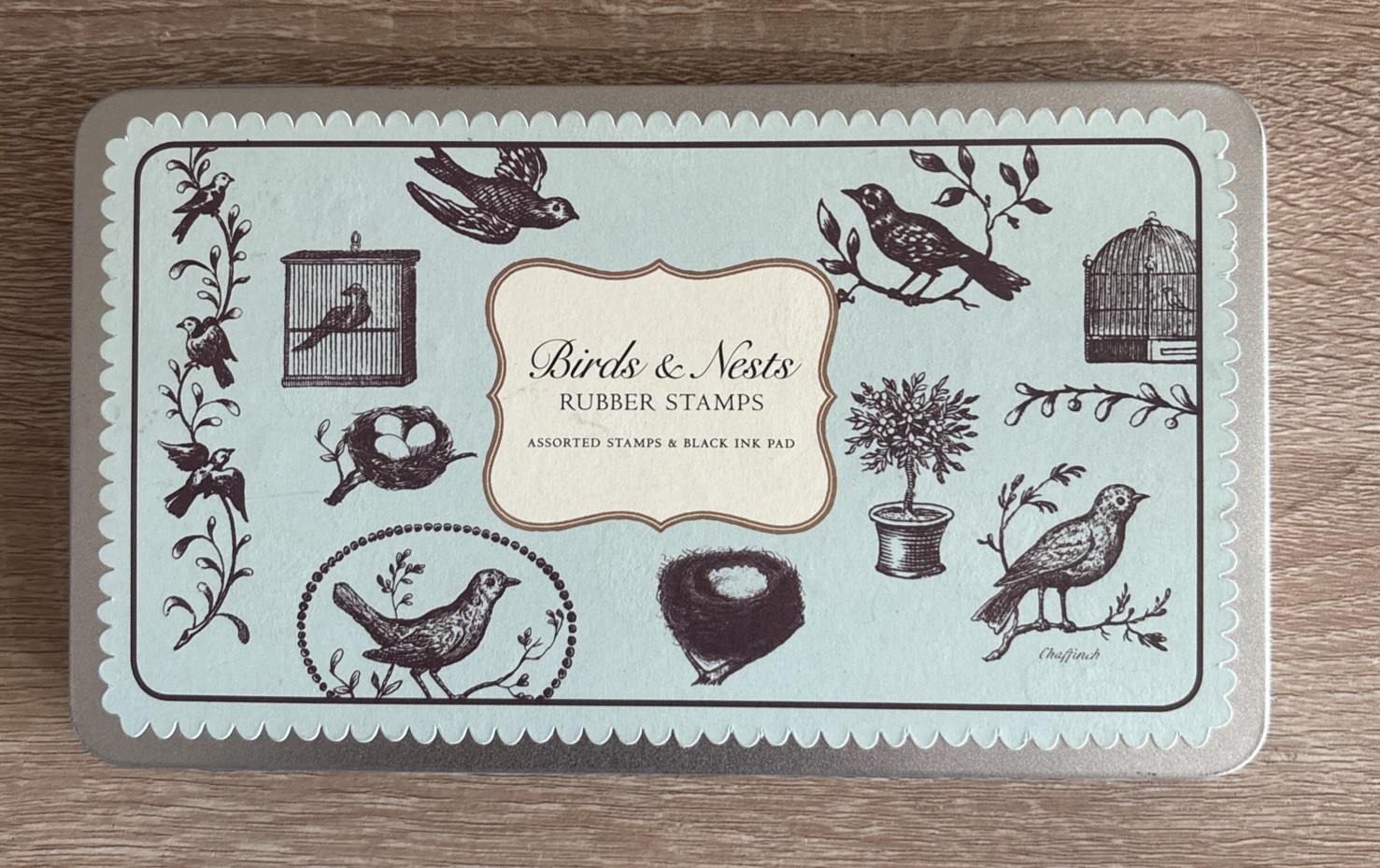 CAVALLINI & CO - RUBBER STAMP SET & INK - BIRDS & NESTS - STAMPS NEW & SEALED