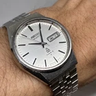 Vtg Seiko TYPE2 7546-8070 35mm Quartz Men`s Watch - W/ Seiko Bracelet!