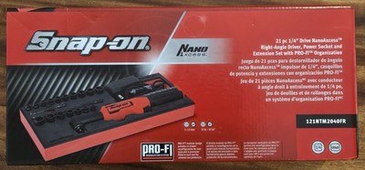 Snap On  21pc  Nano Axcess 1/4'' Right/Angle Driver w/Sockets-Pro-Fi Organization