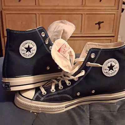 Converse Chuck Taylor All Star High Top Canvas Lace-Up Black/White 70