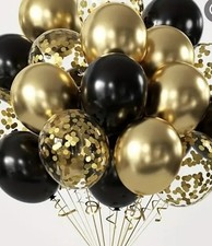 Luftballons 18. Geburtstag, 21 Stück, Schwarz Gold Unisex