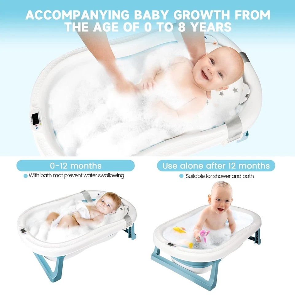 Faltbare Babybadewanne mit Temperatursensor | XXL-Größe | Badewanneneinsatz - Bild 3 von 4