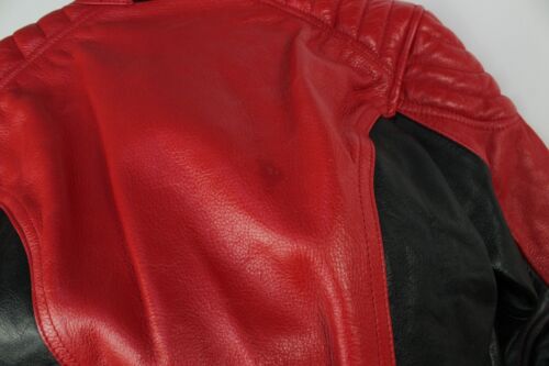 Vintage 80's Dainese Racing Speed Leather Red Motorcycle Jacket Women's 44 / XS - Picture 10 of 12