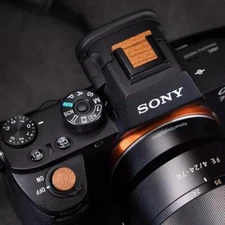 Wood Camera Shutter Release Button Hot Shoe Cover for Sony A7C A7R3 A7M4 A7R4 A9