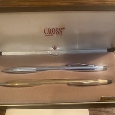 VINTAGE CROSS PEN PENCIL SET. 10k GOLD FILLED 4501 ORIGINAL BOX AND PAPERS
