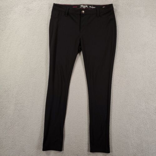 Wrangler Rock47 Pants Womens 33x33 Low Rise 38x33 Skinny Stretchy Jeans Black - Picture 1 of 16
