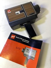 Vintage GAF S 72 Super 8 Movie Camera Black  Wood Grain Untested