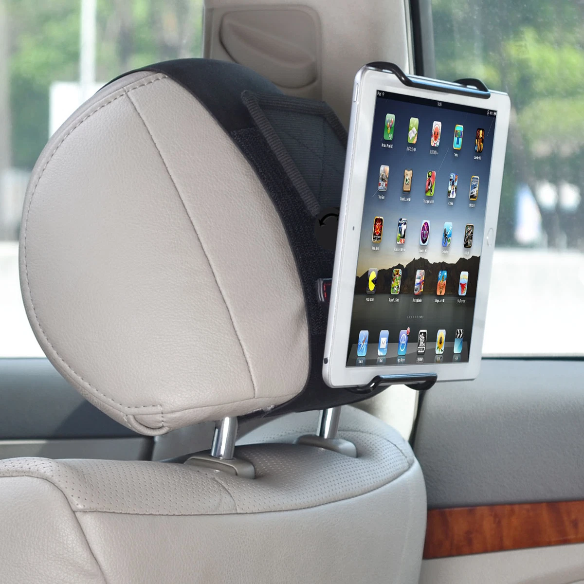 Universal Adjustable Car Headrest Mount Holder with Angle for 6-12.9 Inch Tablet