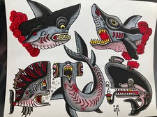 Deno Circus Tattoo Original Tattoo Art Flash Sheet Painting 2011