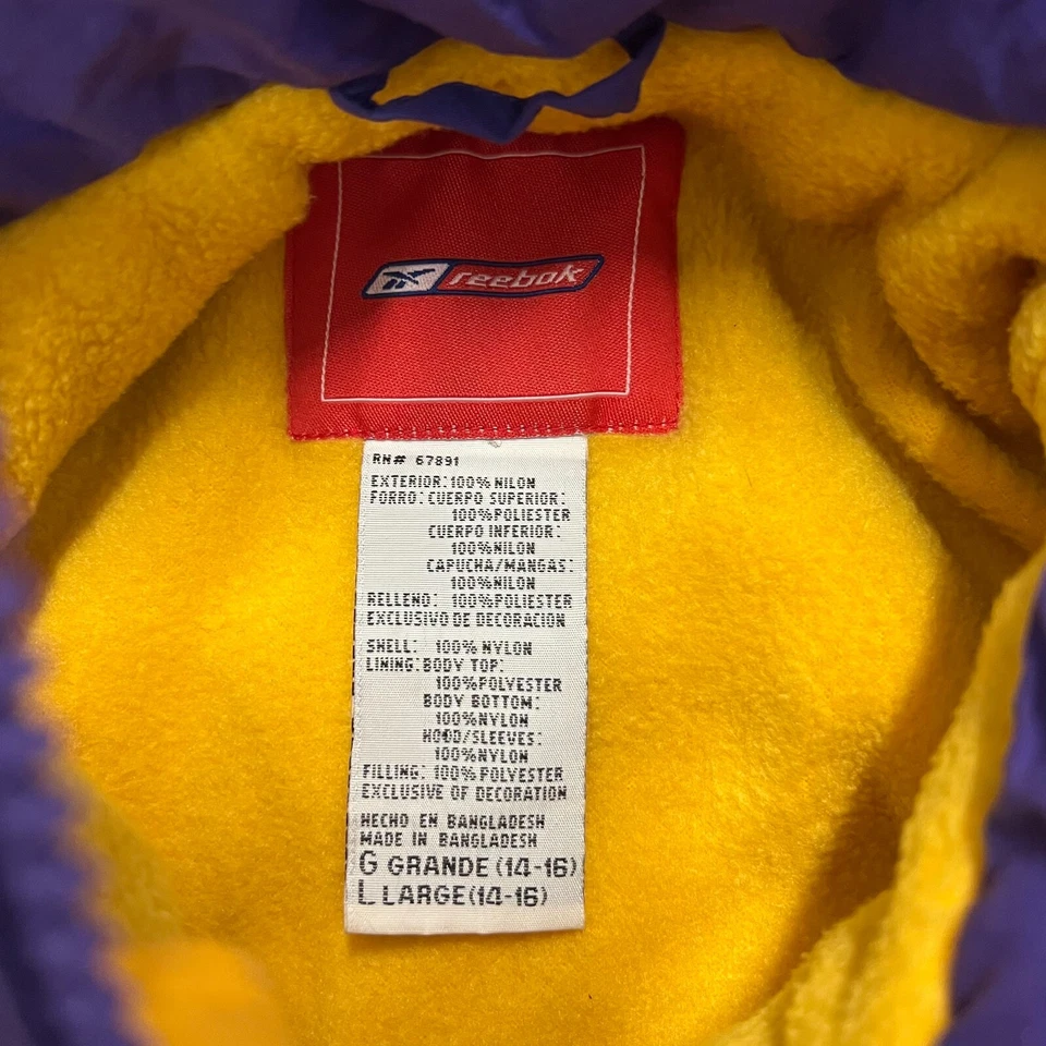 Размер большой - винтажный NBA Los Angeles Lakers Reebok пуховик куртка мужская мульти - Изображение 3 из 4