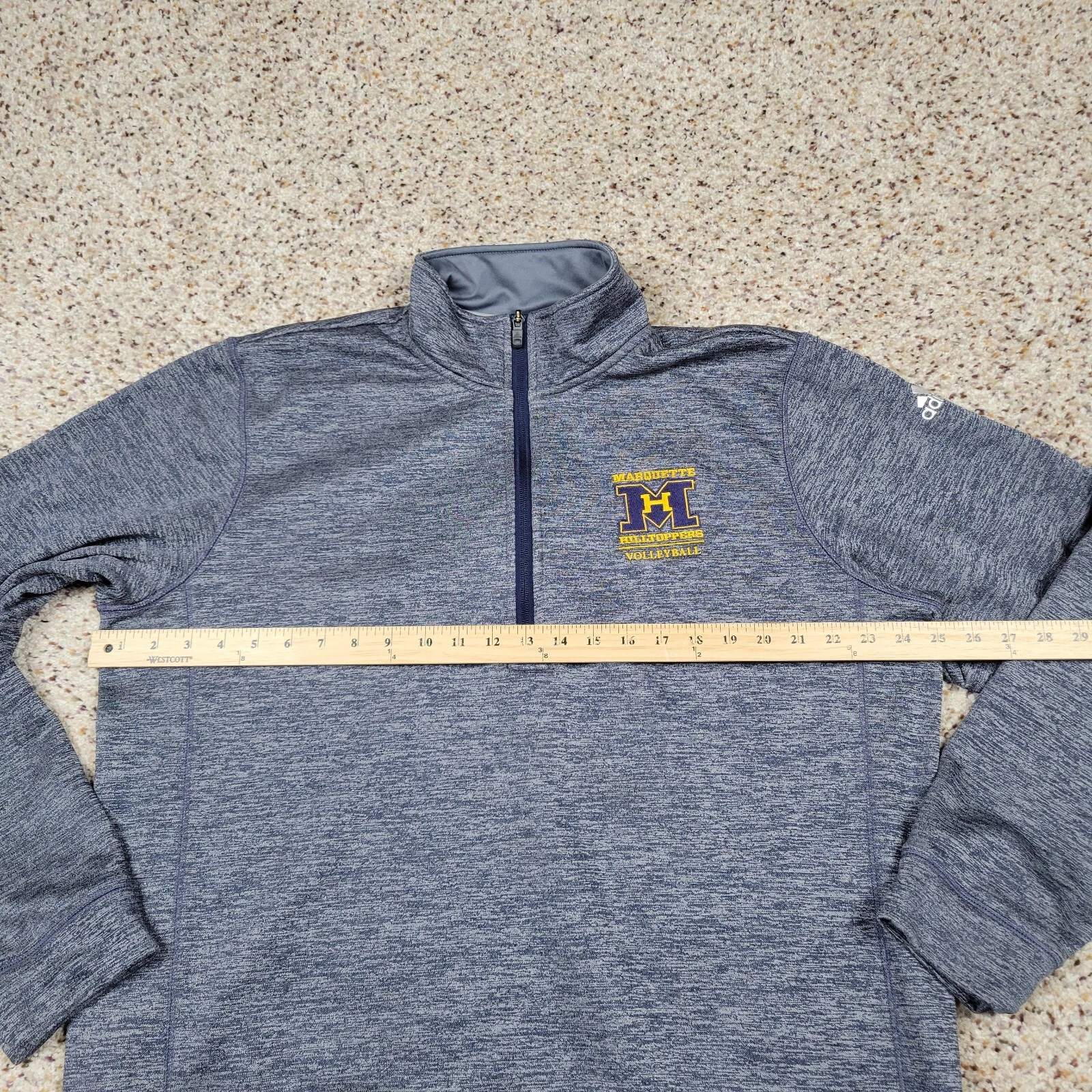 VETEMENTS Adidas Maglione Uomo XL Grigio Quarto Zip Felpa Pullover Atletico Marquette