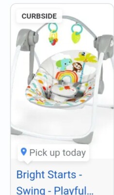 Bright Starts Playful Paradise Portable Compact Baby Swing with Toys, Unisex New