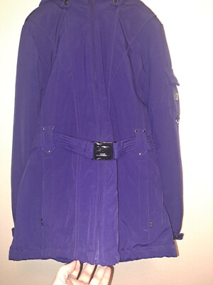 ZeroXposur ZXBLK Winter Jacket Women's Small Purple Coat with Hood and Belt 