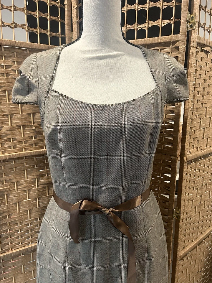 Vestido David Meister Talla 8 Manga Corta Con Forro Foto 4 de 4