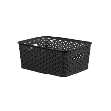 Set of 10 Plastic Storage Baskets Small Woven Bins Organizer  Handles BPA-Free