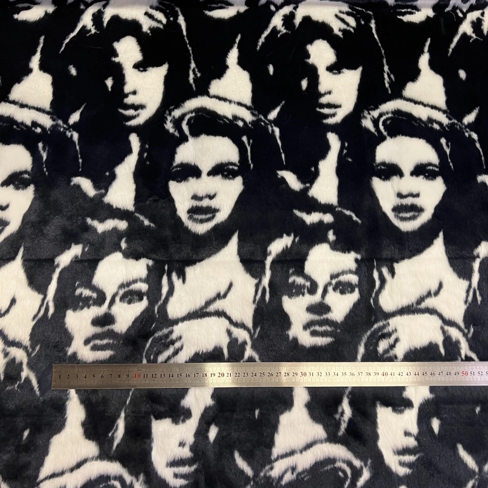 Webpelz Langhaar kuschelig Kunstfell Stoff Fell Marine Weiß Gesicht Deko Teppich - Bild 4 von 4