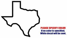 State of Texas Map Graphic Die Cut decal sticker Car Truck Boat Window Bumper 9"