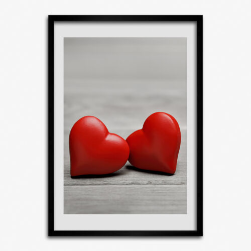 Tulup Picture MDF Framed Wall Decor 50x70cm Image Room Hearts on wood - Picture 1 of 4