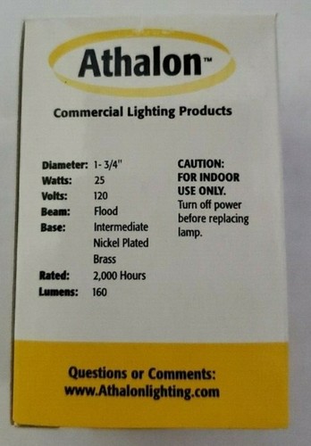 Athalon (3 Pack ) 25R14N 25W 120V ~ R14 Indoor Flood - Picture 2 of 5