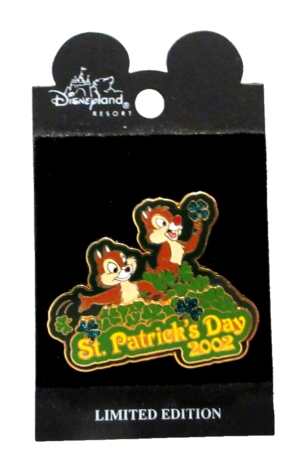 DLR CHIP & DALE🌈ST. PIN DÍA DE PATRICK🍀2002 EN CAMPO DE TRÉBOL LE 2500 #10548 Foto 2 de 3