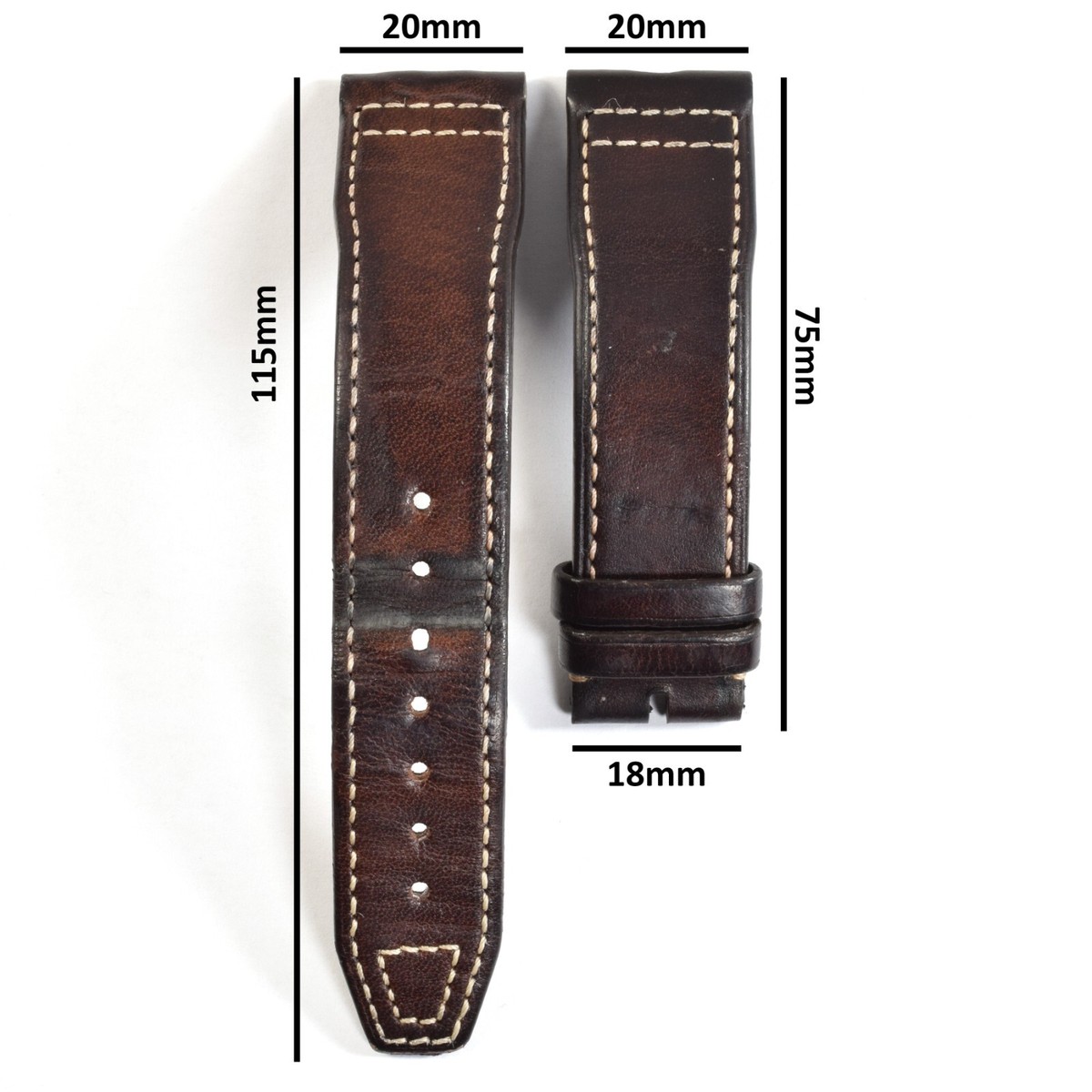IWC Pilot Mark XX Brown Leather EasX-CHANGE Mens Watch Strap 20mm
