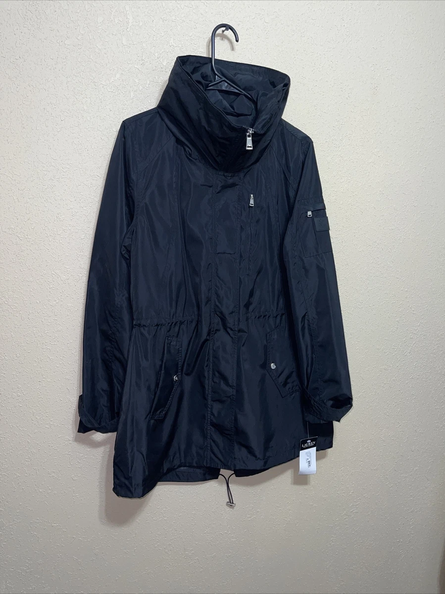 RALPH LAUREN Memory ANORAK SWALLOW TAIL RAIN JACKET black SZ S NEW