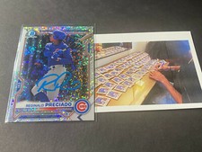Reginald Preciado Chicago Cubs Auto Signed 2021 Bowman Chrome Sparkle -