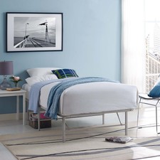 Modway Horizon Twin Stainless Steel Bed Frame in Gray
