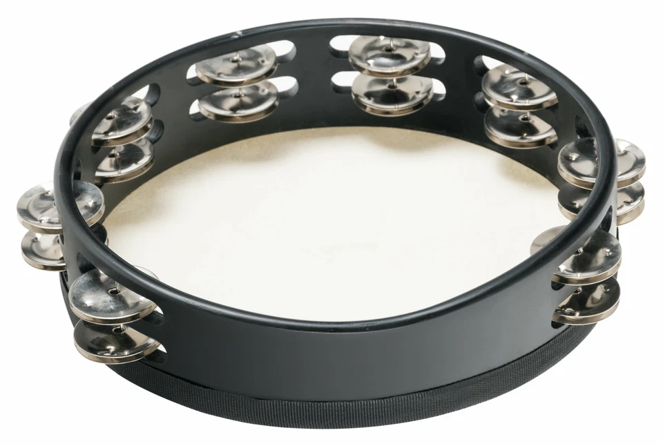 Holz Hand Musikinstrument Percussion Schellentrommel Tamburin Tambourine Schwarz - Bild 3 von 4