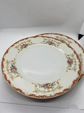 2 Hinode Japan 10"  Plates Floral Flower Design vintage china noritake japanese