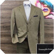 ZEGNA Mens Blazer Sport Coat Casual Jacket Size 46L Wool Silk Suit MINOR FLAW 
