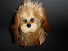 Vintage 1976 Russ Plush Puppy Dog PUFFY Stuffed Animal Gravel USA 6" RARE P60