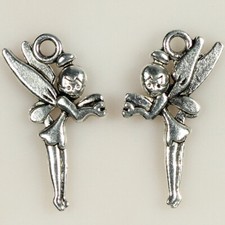 50pcs Antique Silver Charms Angel Pendants for DIY Jewelry Making Accessories