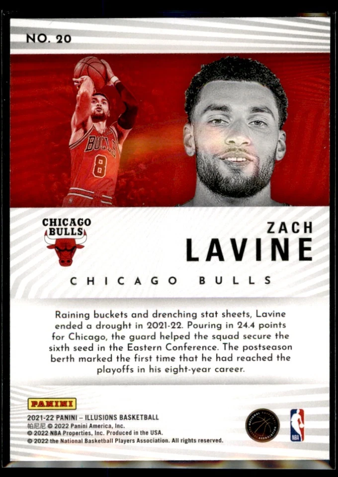 2021-22 Panini Contenders Suite Shots Zach LaVine Chicago Bulls #20 - Image 2 of 2