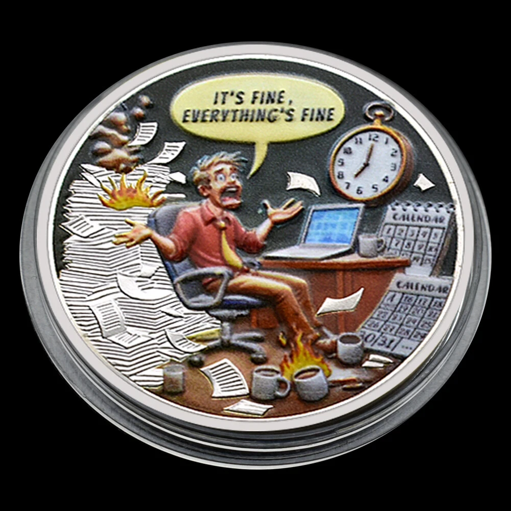 Rise in Chaos and Adversity Challenge Coin Everything's Fine Commemorative Medal - Picture 13 of 15