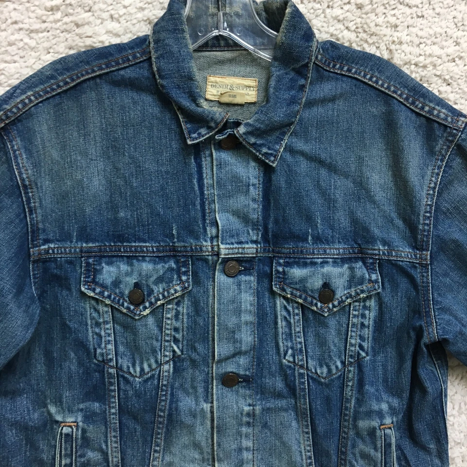 Denim & Supply Ralph Lauren Jacket Medium Boys Blue Denim Trucker Casual Jeans - Image 2 of 4