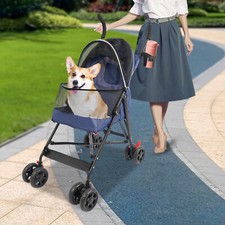 Foldable Lightweight Durable Pet Stroller For Small To Medium Pets Dogs And Cats