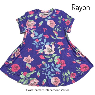 3XL ERIKA LuLaRoe ~ PINK FLORAL PATTERN on Black ~ Swing Top; Sizes 24-26; nwt