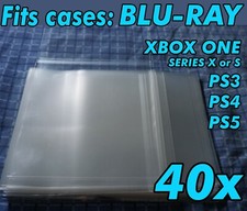 40x Blu-ray Case Resealable Protective Sleeves OPP Bluray Plastic Sleeve