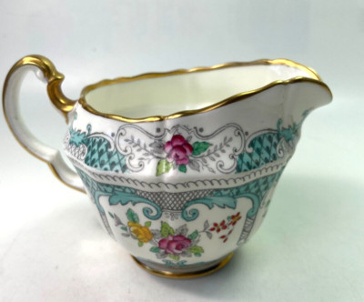 Adderley Creamer Vintage Bone China Floral 10oz Discontinued Rare England C84