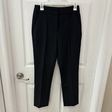 Veronica Beard Black Dress Pants Flat Front, Hook  Zip Closure, Size 4